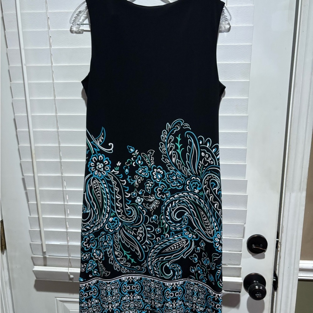 JM Collection Black and Blue Lace-Up Midi Dress - Picture 6 of 9